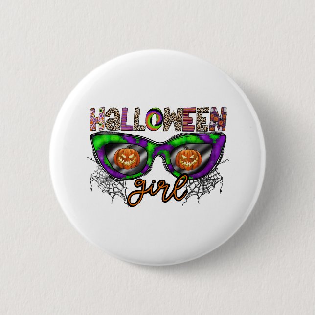 Badge Rond 5 Cm Fille Halloween (Devant)