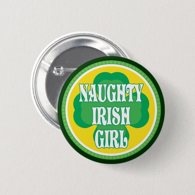 Badge Rond 5 Cm Fille irlandaise vilaine (Devant & derrière)