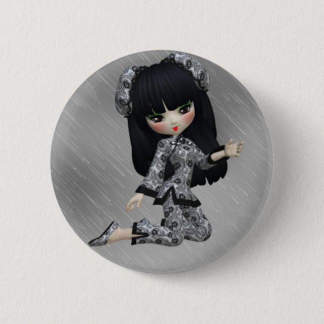 Badge Rond 5 Cm Fille japonaise Buttton (Devant)