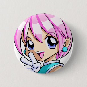 Badge Rond 5 Cm Fille mignonne d'Anime