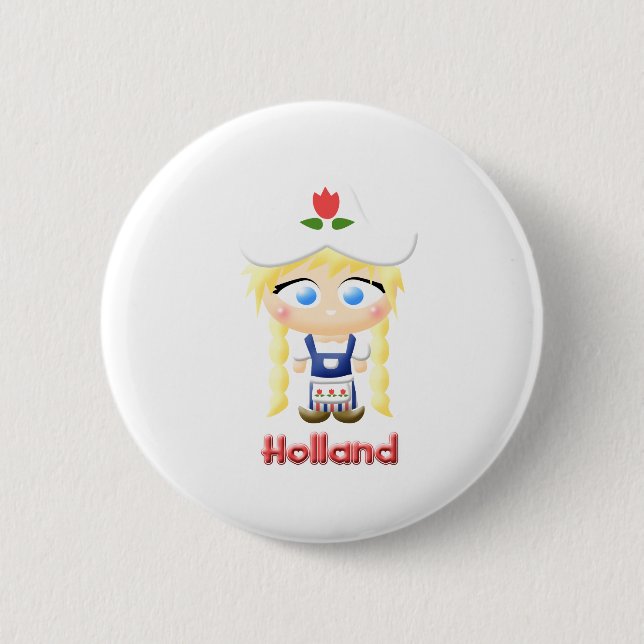 Badge Rond 5 Cm Fille néerlandaise (Devant)
