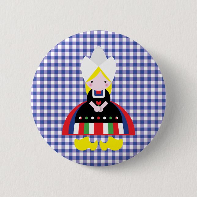 Badge Rond 5 Cm Fille néerlandaise (Devant)