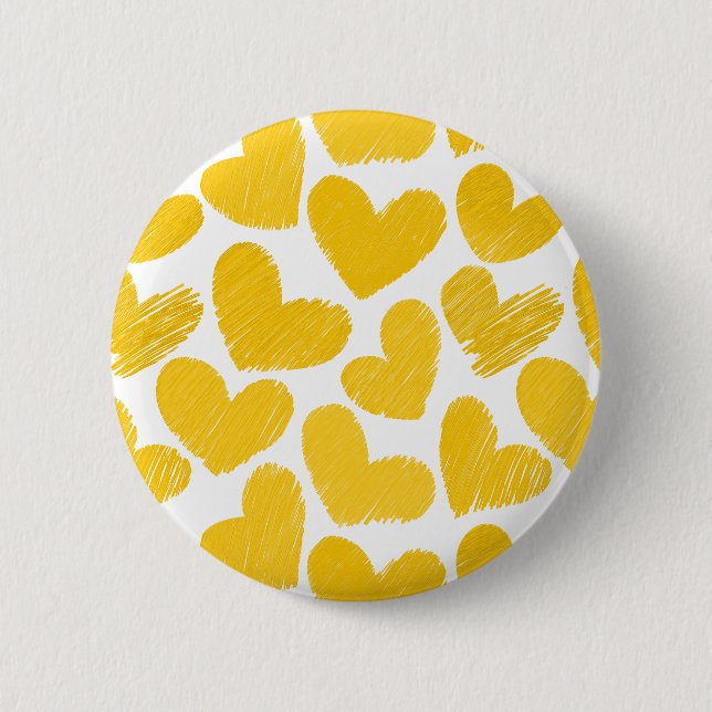 Badge Rond 5 Cm Fille pastel jaune coeur d'amour motif (Devant)