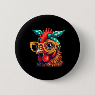 Badge Rond 5 Cm Fille poulet Ndana - Propriétaire de volaille élev
