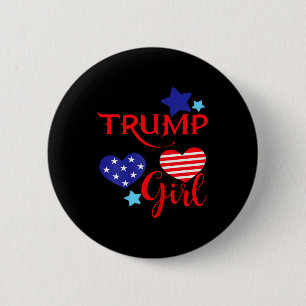 Badge Rond 5 Cm Fille pour Donald Trump 2025 Jolie femme avec drap