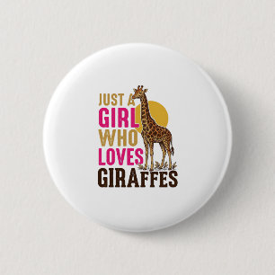 Badge Rond 5 Cm Fille qui aime les girafes Vintage Girafe T-shirt 