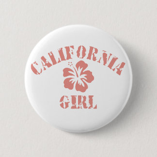 Badge Rond 5 Cm Fille rose de Californie