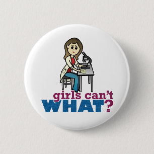 Badge Rond 5 Cm Fille scientifique