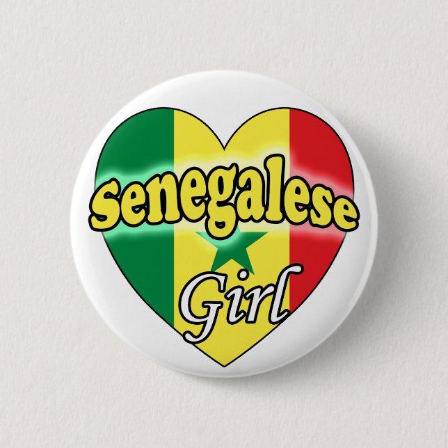 Badge Rond 5 Cm Fille Sénégalaise (Devant)