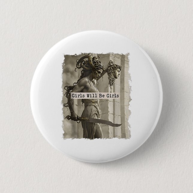 Badge Rond 5 Cm Fille sera Filles Medusa Débardeur_1 (Devant)