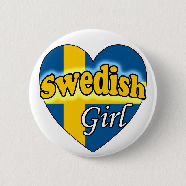 Badge Rond 5 Cm Fille suédoise (Devant)