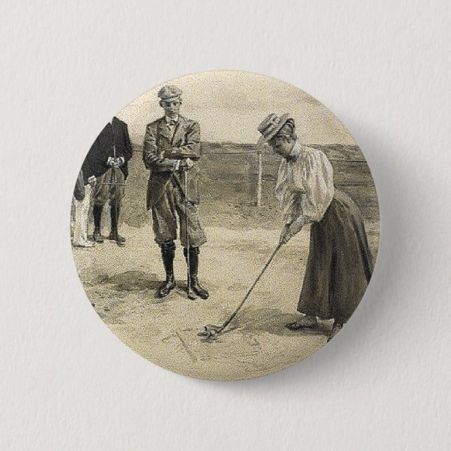 Badge Rond 5 Cm Fille SUPÉRIEURE de golf (Devant)