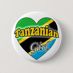 Badge Rond 5 Cm fille tanzanienne