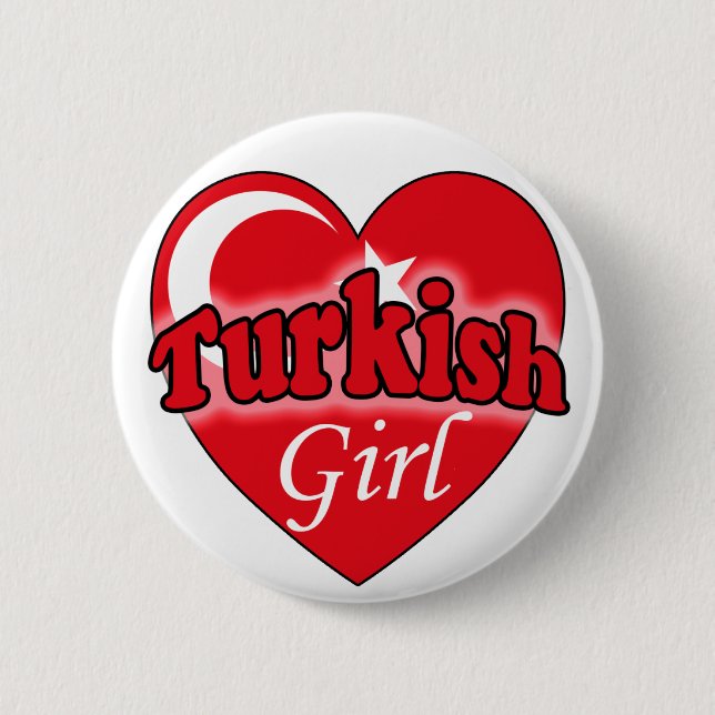 Badge Rond 5 Cm Fille turque (Devant)