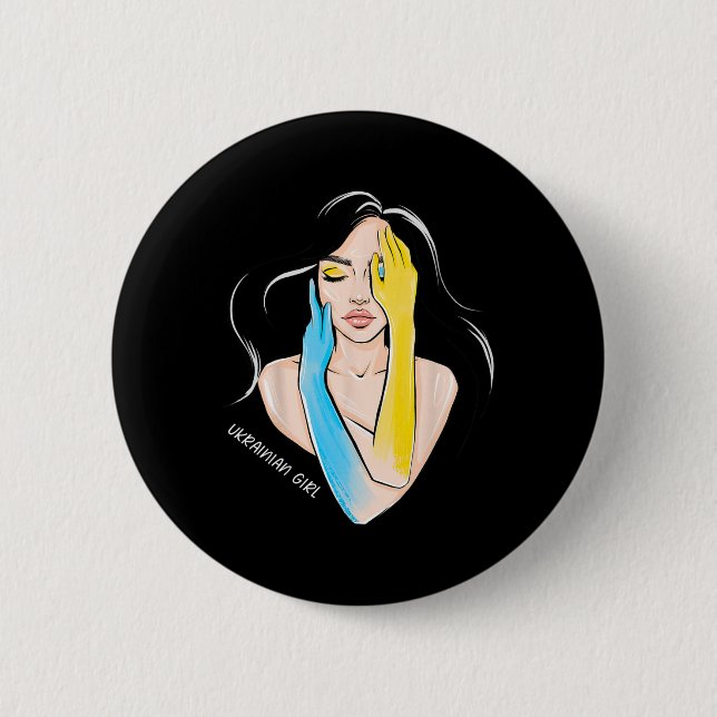 Badge Rond 5 Cm Fille ukrainienne femmes  (Devant)