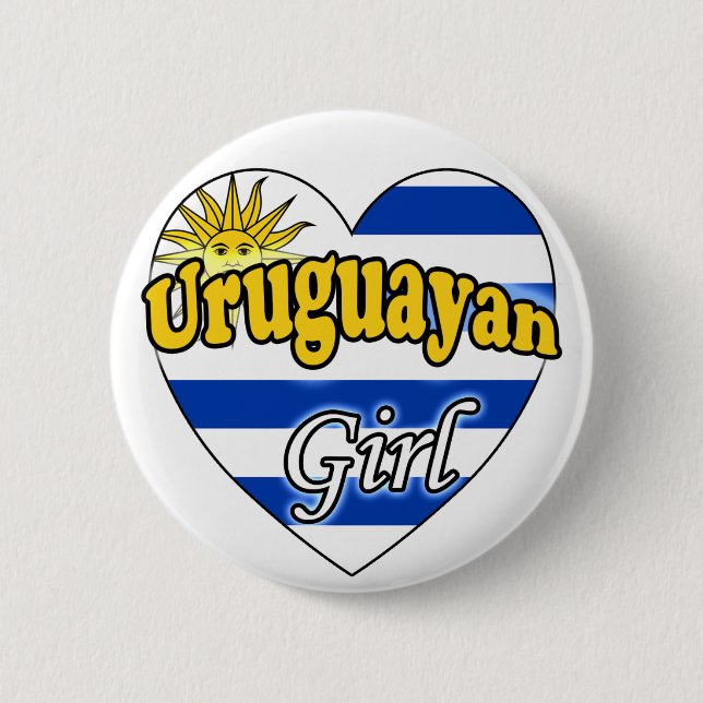 Badge Rond 5 Cm fille uruguayenne (Devant)