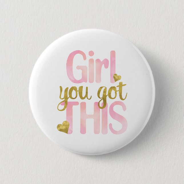 Badge Rond 5 Cm Fille, Vous Avez Totalement Ce Design (Devant)
