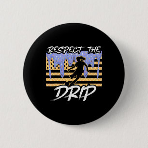 Badge Rond 5 Cm Filles de dégoulinade de football dégoulinant de g