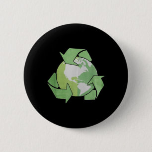 Badge Rond 5 Cm Filles de recyclage, enfants de recyclage, recycla