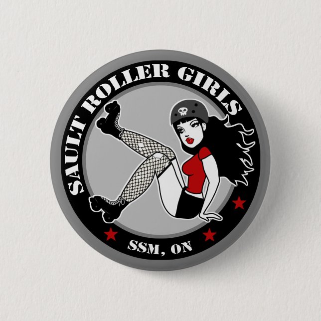 Badge Rond 5 Cm Filles de rouleau de Sault - bouton (Devant)