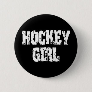 Badge Rond 5 Cm Filles d'hockey de fille d'hockey