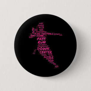 Badge Rond 5 Cm Filles Drapeau Football Joueur Word Art Typographi