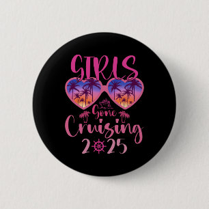 Badge Rond 5 Cm Filles en Croisière 2025 Vibes Tropicales Filles C