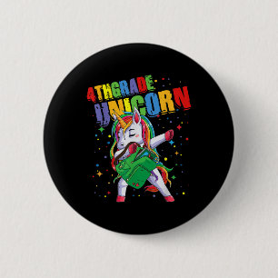 Badge Rond 5 Cm Filles Garçons Licorne de 4e année Enfants Mignons