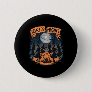 Badge Rond 5 Cm Filles' Night Witch Coven Halloween Design Éffraya