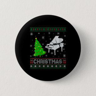 Badge Rond 5 Cm Filles Piano Xmas Arbre Éclairage de Noël moche