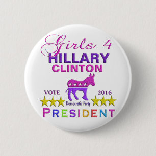 Badge Rond 5 Cm Filles pour le président de Hillary Clinton