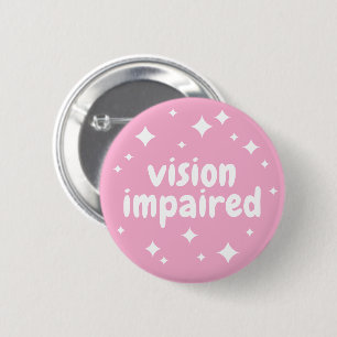 Badge Rond 5 Cm Filles Rose Paillettes Trouble de la Vision
