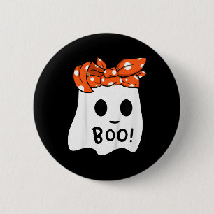 Badge Rond 5 Cm Fillettes Happy Halloween Fantôme Avec Bandana S