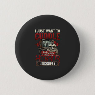 Badge Rond 5 Cm Films d'horreur câlins Halloween Crânes Télévision