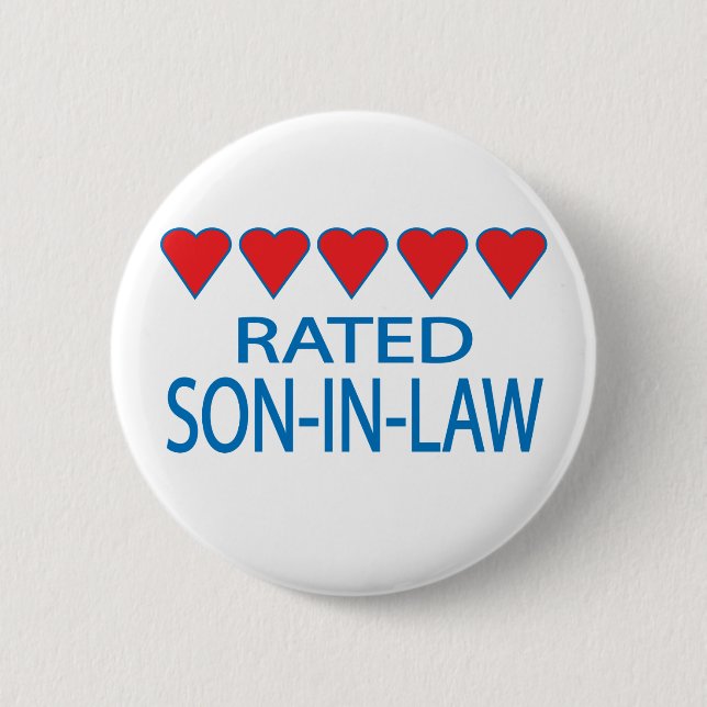 Badge Rond 5 Cm Fils-En-Belle Cinq Coeurs (Devant)