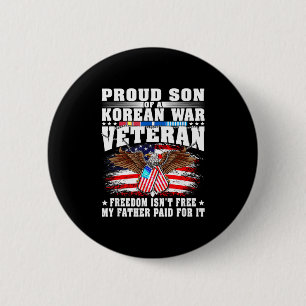 Badge Rond 5 Cm Fils fier d'un vétéran de la guerre de Corée, libe