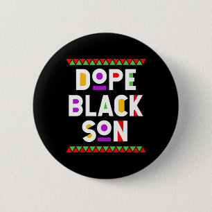Badge Rond 5 Cm Fils Noir Drogue Afro-Américain Mois de l'Histoire