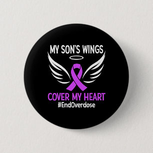 Badge Rond 5 Cm Fin de l'overdose Les ailes de mon fils couvrent m
