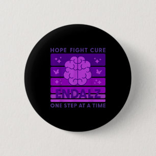 Badge Rond 5 Cm Fin espoir lutte cerveau maladie d'Alzheimer sensi