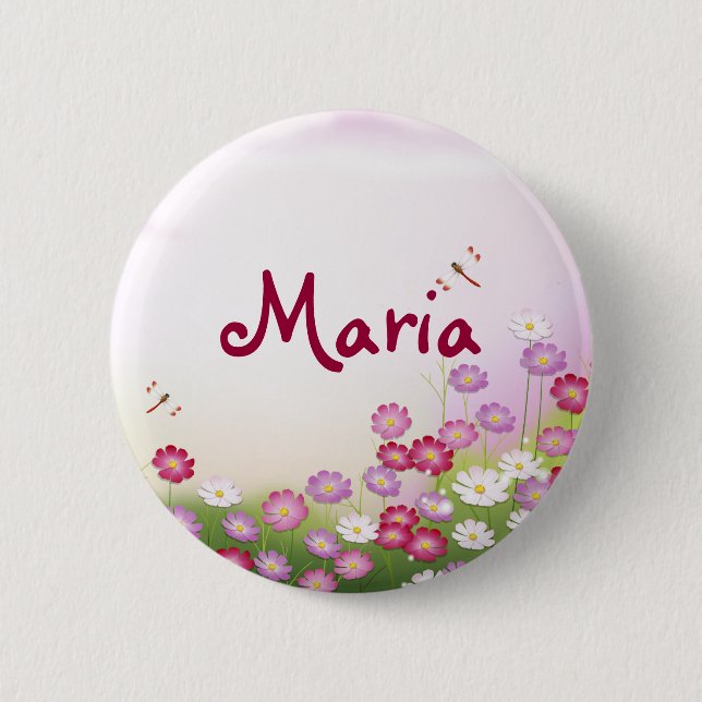 Badge Rond 5 Cm Fine Cool mignonne Girl Retro Mode florale (Devant)