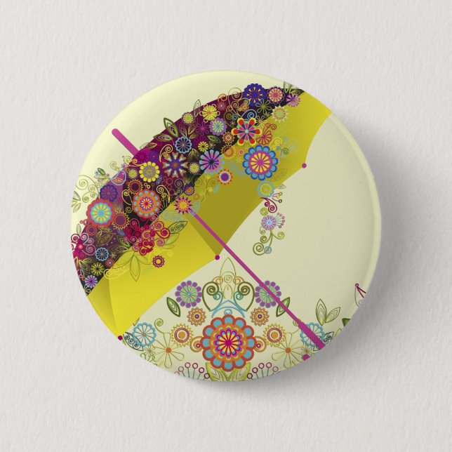 Badge Rond 5 Cm Fine Cool mignonne Girl Retro Mode florale (Devant)