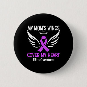 Badge Rond 5 Cm Finir l'overdose Les ailes de ma mère Couvrir mon 