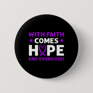 Badge Rond 5 Cm Finissons-en avec la surdose ! Ruban violet. Sensi