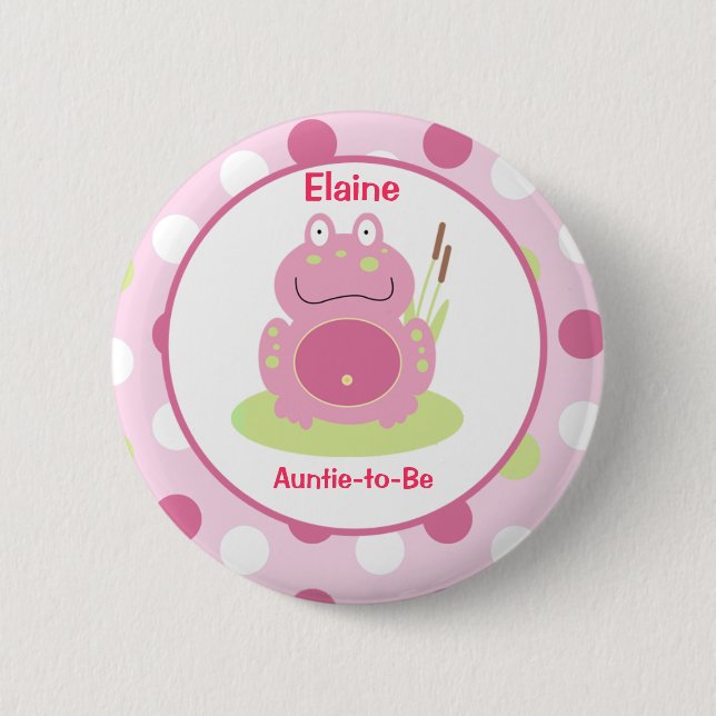 Badge Rond 5 Cm Fiona la grenouille rose Customisée étiquette de n (Devant)