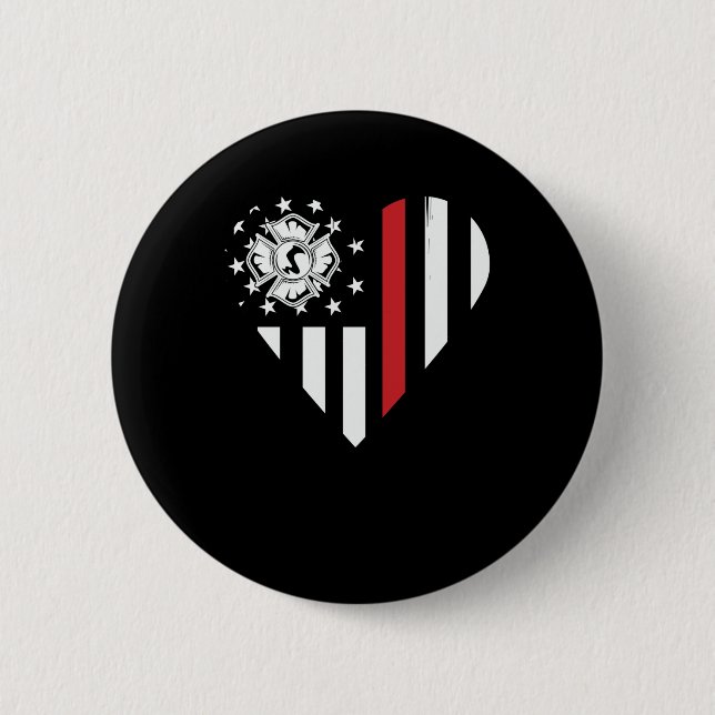Badge Rond 5 Cm Firefighter Heart American Firefighter.Png (Devant)