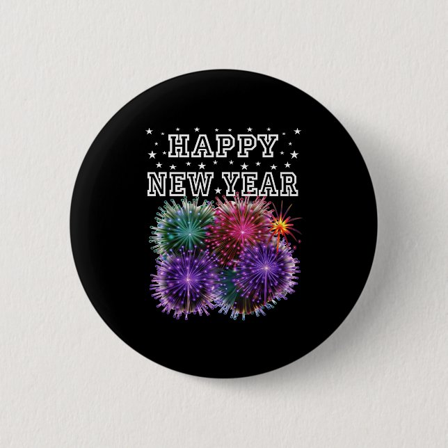 Badge Rond 5 Cm Fireworks New Year's Eve Party  (Devant)