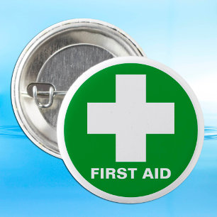 Badge Rond 5 Cm First Aid - Ambulance, Help, Doctor