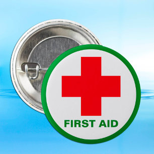 Badge Rond 5 Cm First Aid - Ambulance, Help, Doctor