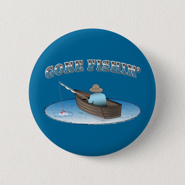 Badge Rond 5 Cm Fishin allé (Devant)