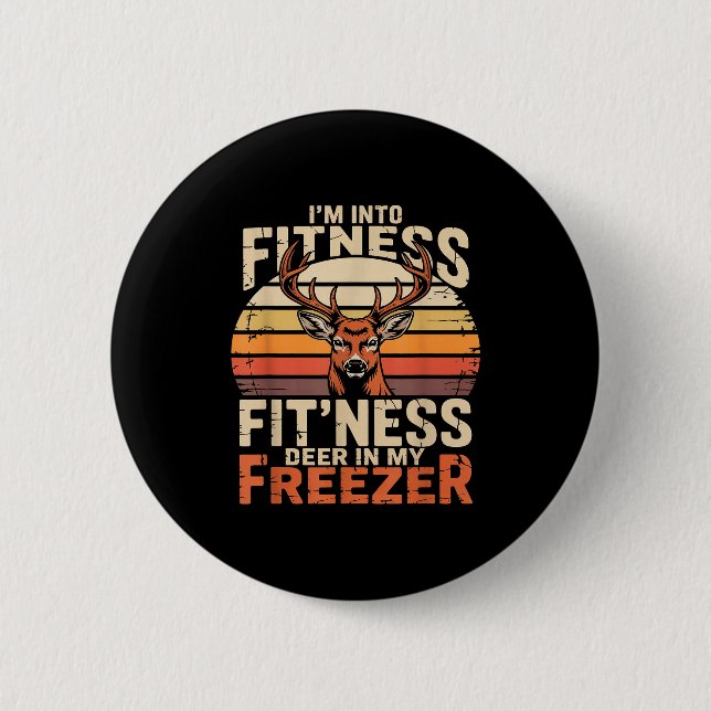 Badge Rond 5 Cm Fitness Deer In My Zer Deer Hunting  (Devant)